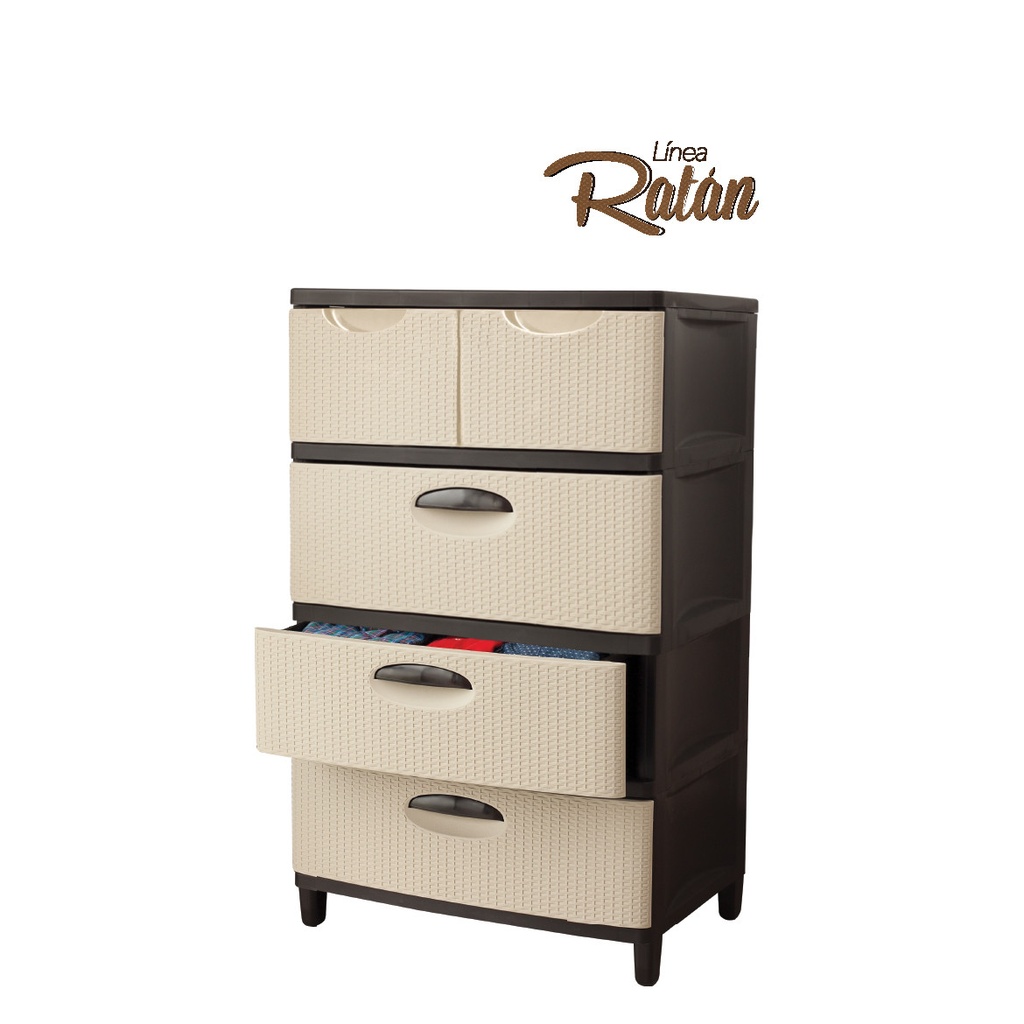 CAJONERA SUPER NOVA 4 PISOS BEIGE-CAFÉ