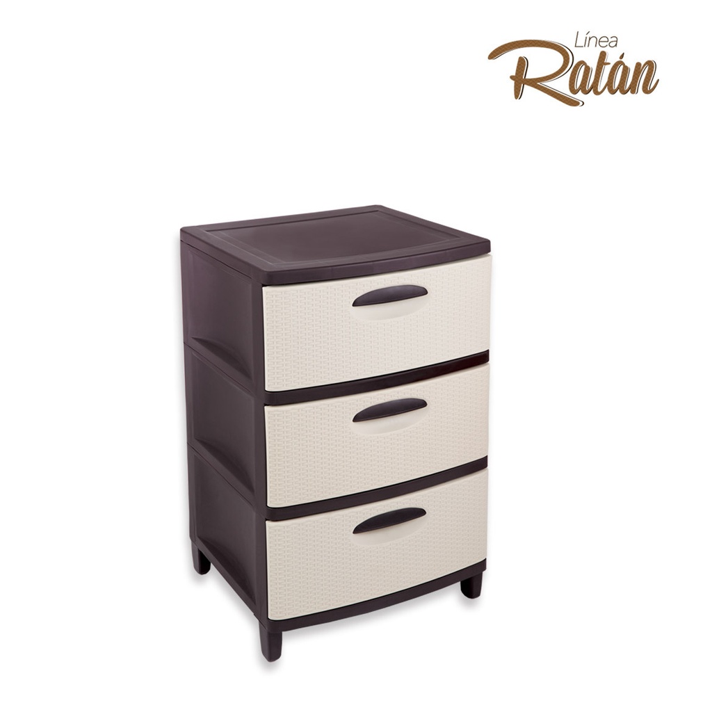 CAJONERA NOVA 3 PISOS BEIGE-CAFÉ
