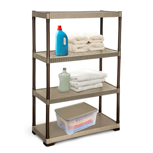 ESTANTERIA MULTIUSOS 4 PISOS BEIGE-CAFÉ